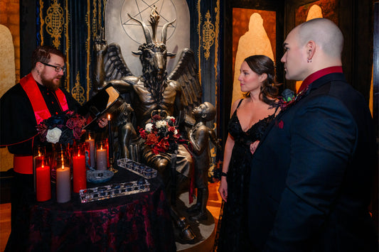 A + E : A February wedding at The Satanic Temple Salem